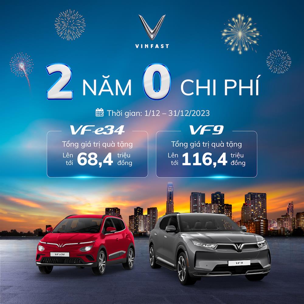 Mua ô tô điện VinFast tháng 12, hưởng ưu đãi “2 năm không chi phí”